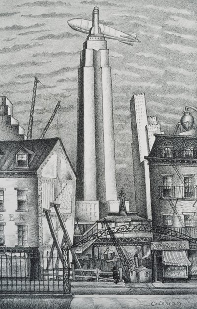 Dirigeable au-dessus de New York - Glenn O Coleman